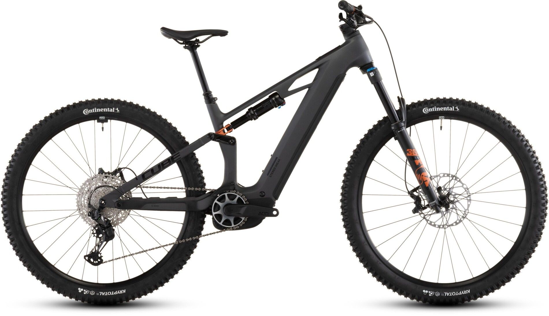 vtt électrique Cube Stereo Hybrid ONE44 HPC SLX 800 slabgrey´n´orange