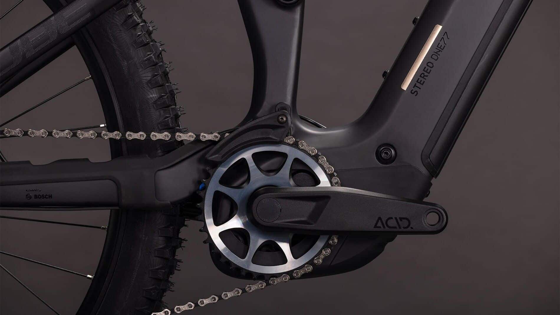 vtt électrique cube stereo hybrid one 77 hpc slx pédalier